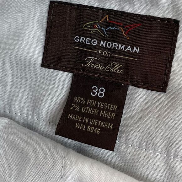 2 Pair Greg Norman for Tasso Elba Men's Sz 38 Grey Flat Front Chino Golf Shorts - Picture 5 of 9